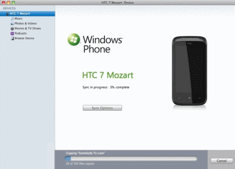 Windows Phone 7 Connector pour Mac
